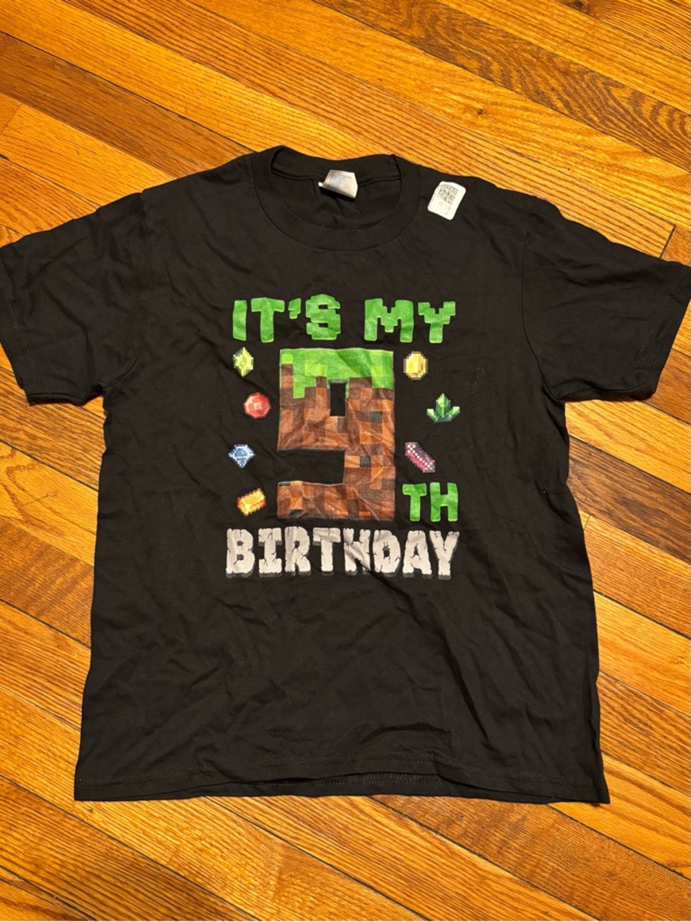 Kids Black 'It's My 9th Birthday' Graphic Tee